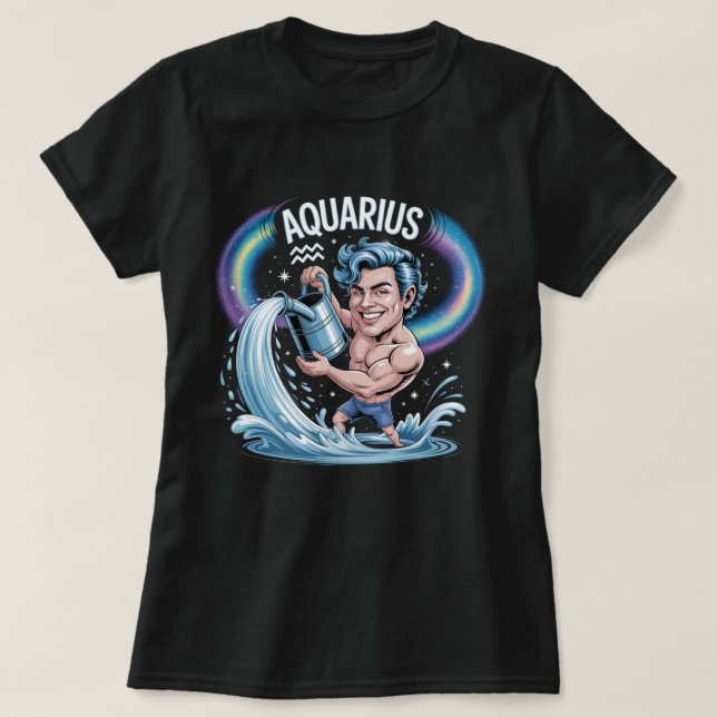 Camiseta com Aquarius Zodiac (Frente do Design)