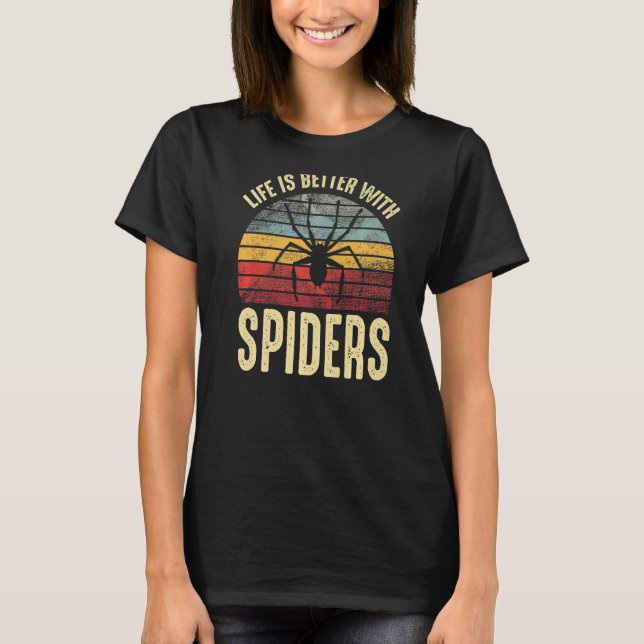 Camiseta Com Aranhas e Proprietário da Aranha Retro (Frente)