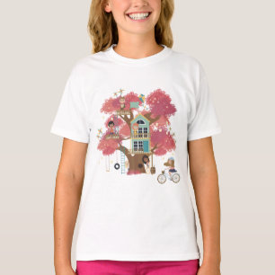 Camiseta com babado para meninas da Treehouse Coll