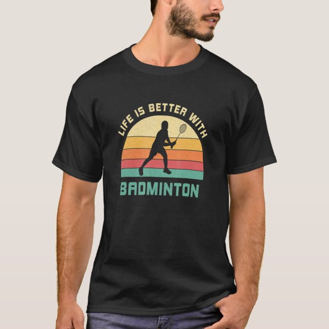 Camiseta com Badminton dizendo para o próximo dia de jogo (Frente)