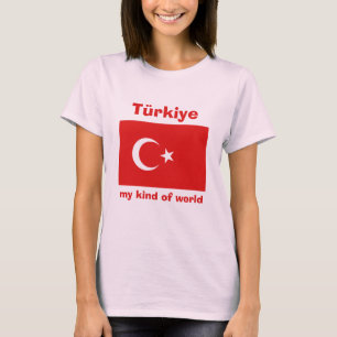 Camiseta com Bandeira da Turquia + Mapa + Texto