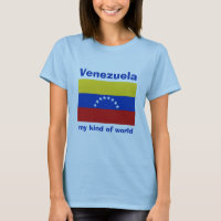 Camiseta com Bandeira da Venezuela + Mapa + Texto