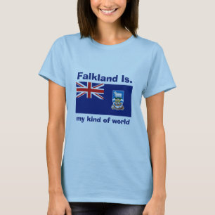 Camiseta com Bandeira das Ilhas Falkland + Mapa +