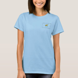 Camiseta com Bandeira de Chipre + Mapa
