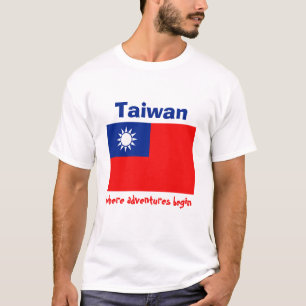 Camiseta com Bandeira de Taiwan + Mapa + Texto