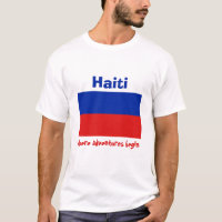 Camiseta com Bandeira do Haiti + Mapa + Texto