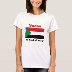 Camiseta com Bandeira do Sudão + Mapa + Texto