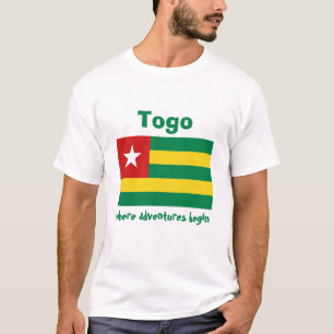 Camiseta com Bandeira do Togo + Mapa + Texto