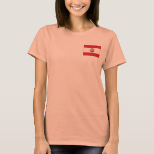 Camiseta com Bandeira e Mapa da Polinésia Francesa