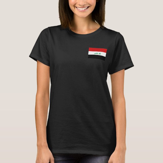 Camiseta com Bandeira e Mapa do Iraque (Frente)