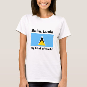 Camiseta com Bandeira, Mapa e Texto de Santa Lúcia