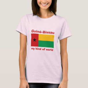 Camiseta com Bandeira + Mapa + Texto da Guiné-Biss
