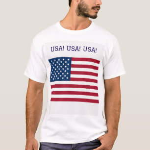 Camiseta com bandeiras dos EUA e Union Jack