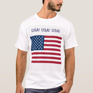 Camiseta com bandeiras dos EUA e Union Jack