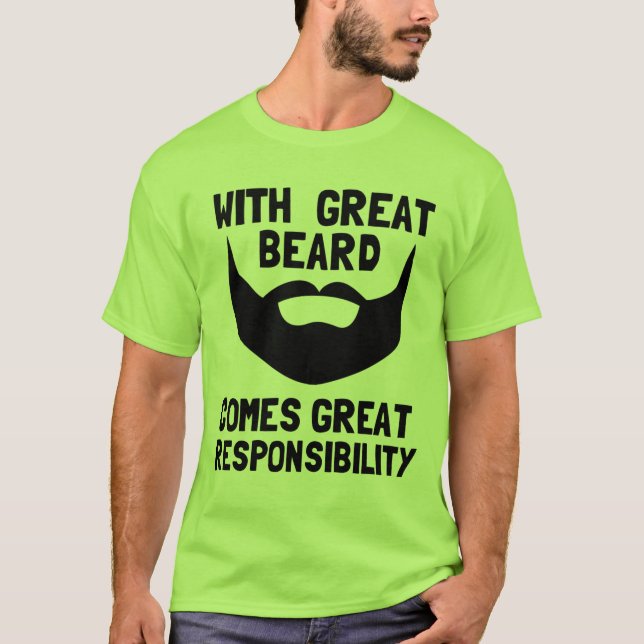 Camiseta com barba excelente vem responsabilidade excelente (Frente)