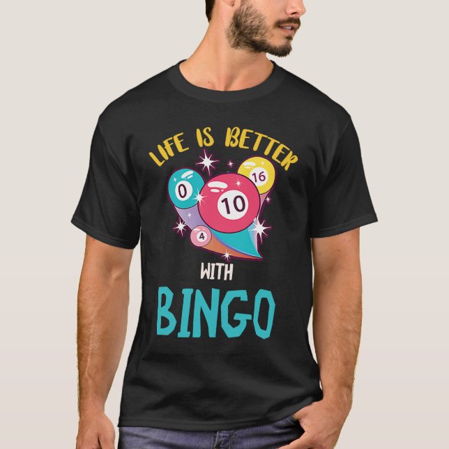 Camiseta Com Bingo Gambling Jogo do Bingo Sortudo (Frente)