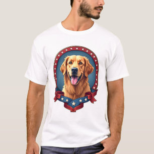 Camiseta com Brasão em Tributo ao Golden Retriever