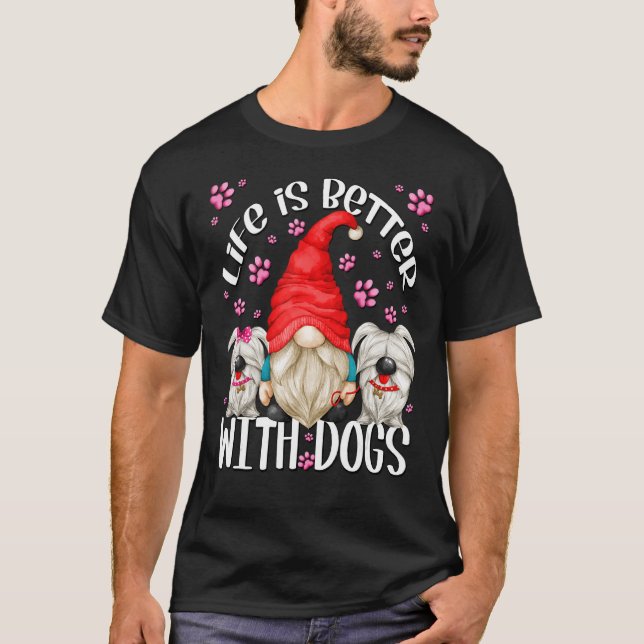 Camiseta Com Cães Gnome Avô Para Pai De Cães (Frente)