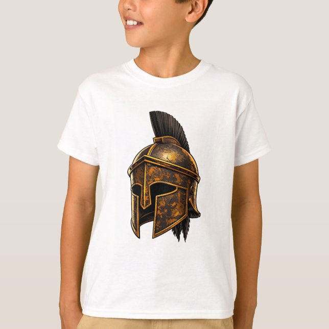 Camiseta com Capacete de Guerreiro Espartano (Frente)