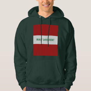 Camiseta com Capuz Built Different Logotipo Caixa