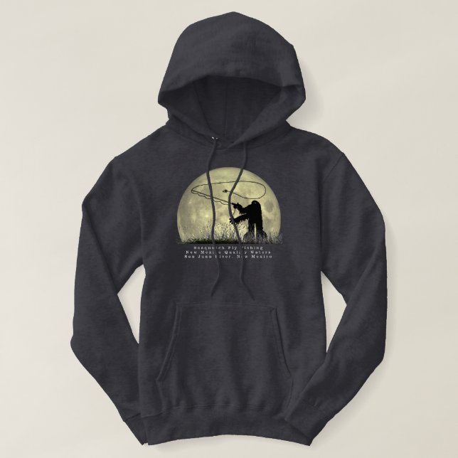 Camiseta com Capuz Sasquatch Fly Fishing New Mexic (Frente do Design)