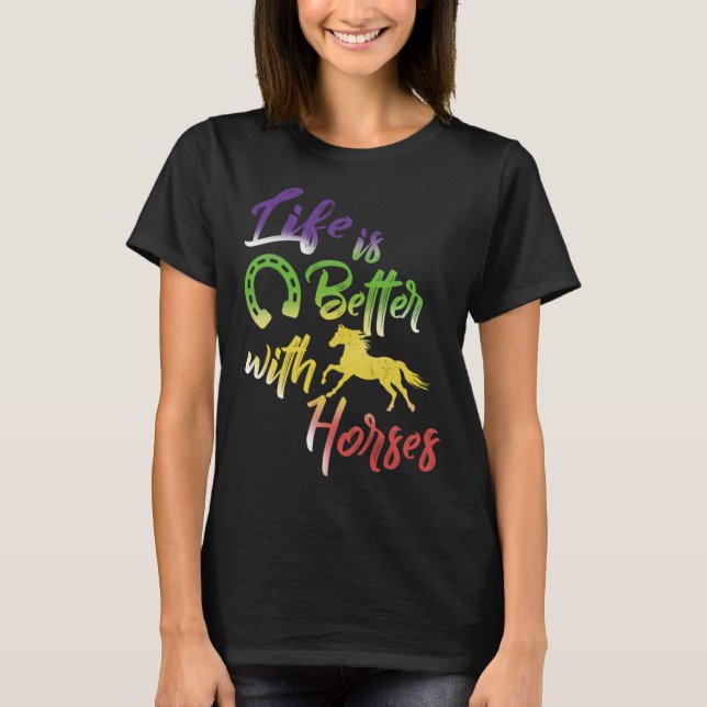 Camiseta Com Cavalos Cavalos Cavalos Andando (Frente)