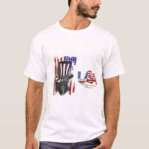 Camiseta com Chapéu do Tio Sam Caveira do Dia 4 de
