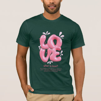 Camiseta com Citação de Amor 3D Rosa
