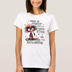 Camiseta com Citação de Atitude de Pássaro Engraça
