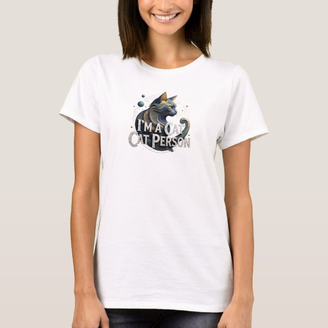 Camiseta com Citação de Cor Vibrante EU AMO GATOS  (Frente)