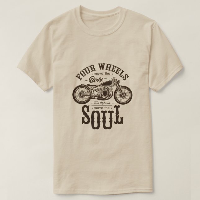 Camiseta com Citação de Moto Antiga (Frente do Design)