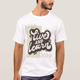 Camiseta com Citação de Tipografia Aprender e Vive