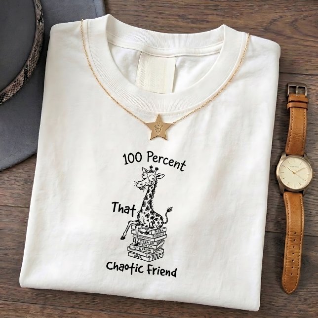 Camiseta com Citação Divertida de Girafa Alta Amig (Criador carregado)