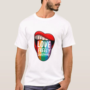 Camiseta com Citação do Orgulho – Ame Livremente V