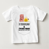 Camiseta com conversação de bacon e ovo