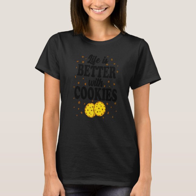 Camiseta Com Cookies Chocolate Chip Confeitos Mulheres (Frente)