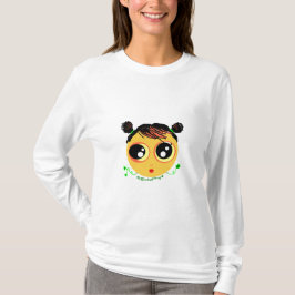 Camiseta com costas em espartilho da menina abóbor