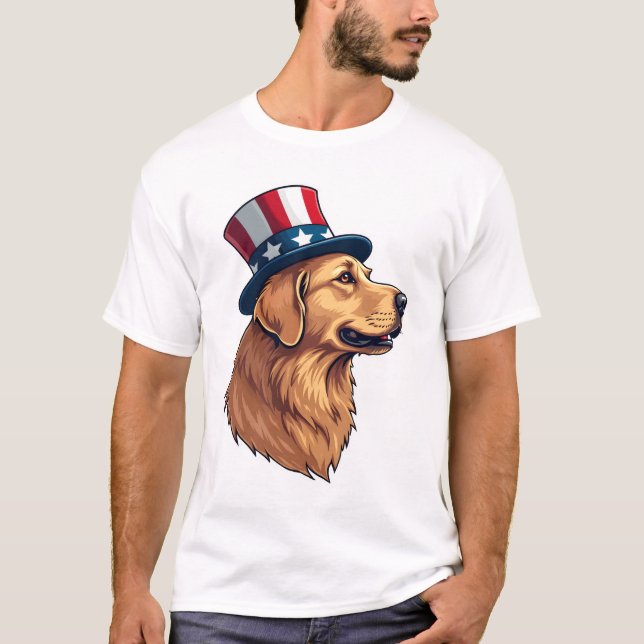 Camiseta com Crista Diagonal do Golden Retriever P (Frente)