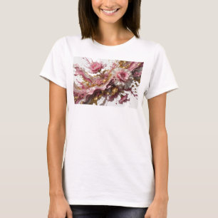 Camiseta com declaração de ARTE ABSTRATA Cool Gold