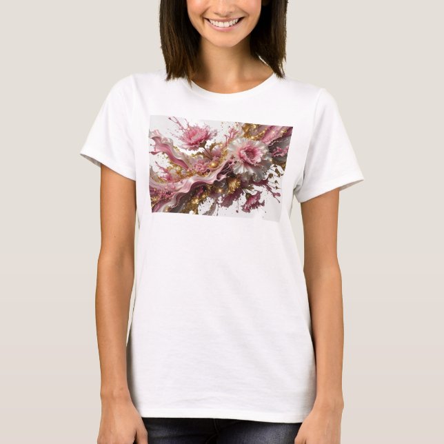 Camiseta com declaração de ARTE ABSTRATA Cool Gold (Frente)
