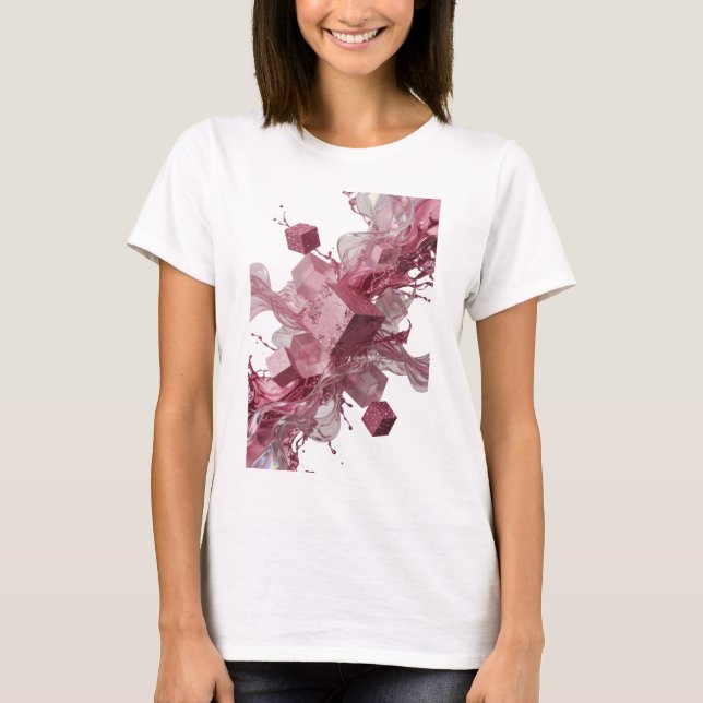 Camiseta com declaração de ARTE ABSTRATA Prata Afi (Frente)