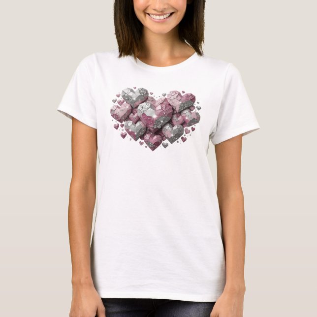 Camiseta com declaração de ARTE ABSTRATA vermelha  (Frente)