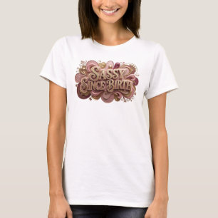 Camiseta com declaração vermelha atraente SASSY DE
