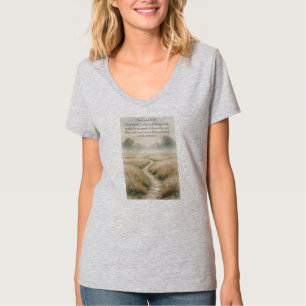 Camiseta com decote em V para mulheres cristãs Rom