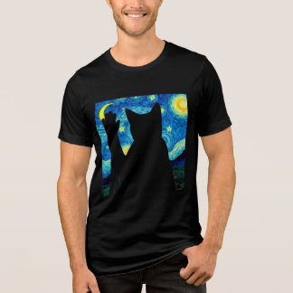 Camiseta com desenho artístico de silhueta de gato