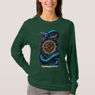Camiseta com Desenho de Caveira de Cobra Fearless 