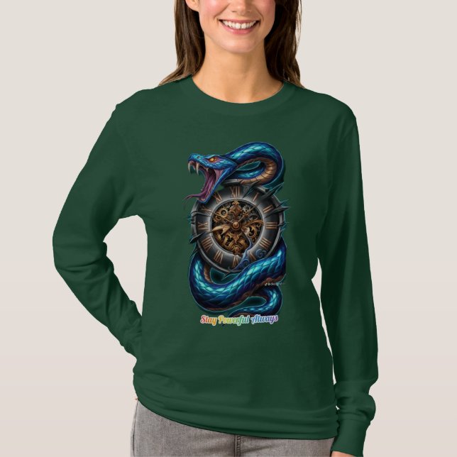 Camiseta com Desenho de Caveira de Cobra Fearless  (Frente)