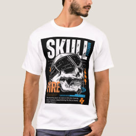 Camiseta com Desenho de Caveira Edgy
