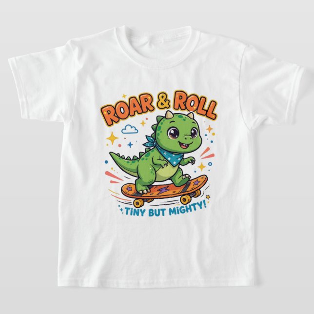 Camiseta com desenho de dinossauro (Postura )