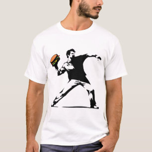 Camiseta com desenho de estencil de lançador de ha